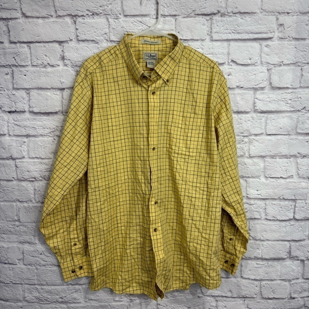 LL BEAN Men's Wrinkle-Free Kennebunk button down shirt XL regular